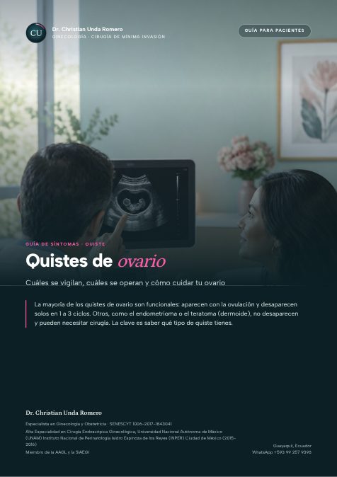 Portada de la guía Quistes de ovario